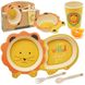 Бамбуковий посуд (для дітей), набір із 5 предметів — Лев, дитячий безпечний бамбуковий посуд,2775 2775 фото 1