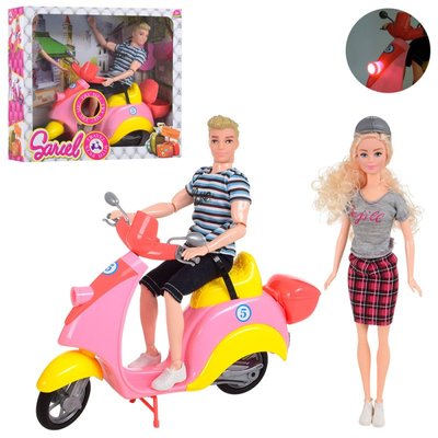 5533-B - Набір ляльок сім'я — лялька та кен на скутері