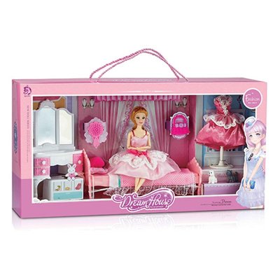 585 - Мебель для куклы барби Спальня, кукла, кровать, мебель для домика барби