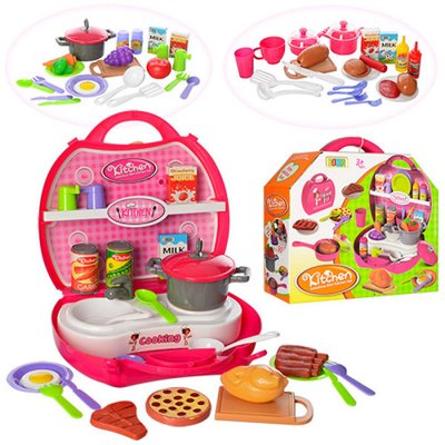 8336ABC - Детская кухня в кейсе, плита, посуда, продукты, 8336ABC