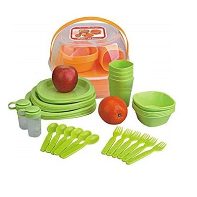 Stenson R86498 - Набір посуду для барбекю, пікніка на 4 персони, 36 предметів
