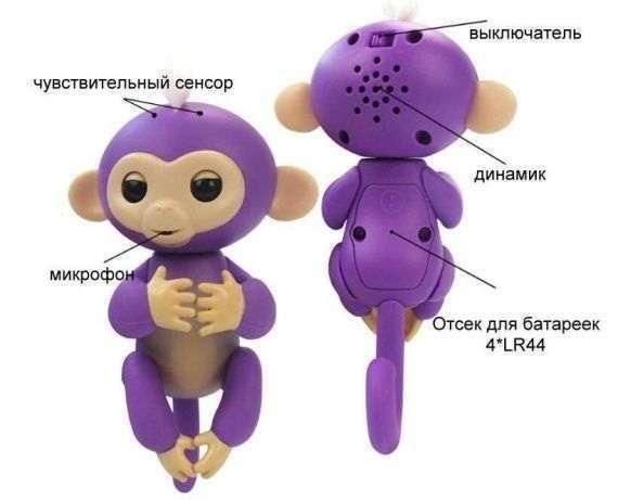 708 - Фігурка Мавпочка (мапочка) Fingerlings на палець інтерактивна 12 см 708 FNG, 3 кольори, на аркуші, 15-22,5-7 см