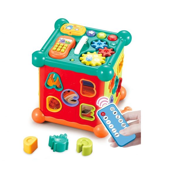 Limo Toy FT 0003 - Развивающий центр бизибокс «Сказочный куб» - логическая игрушка сортер Мультибокс с пультом
