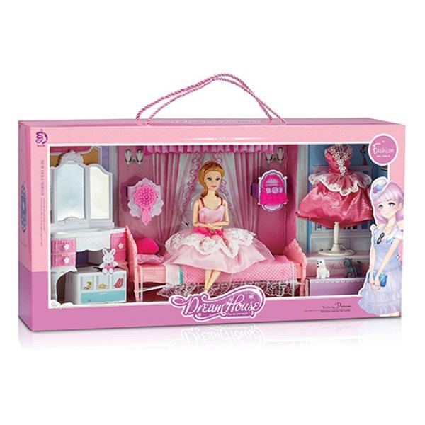585 - Меблі для ляльки барбі Спальня, лялька, ліжко, меблі для будиночка барбі