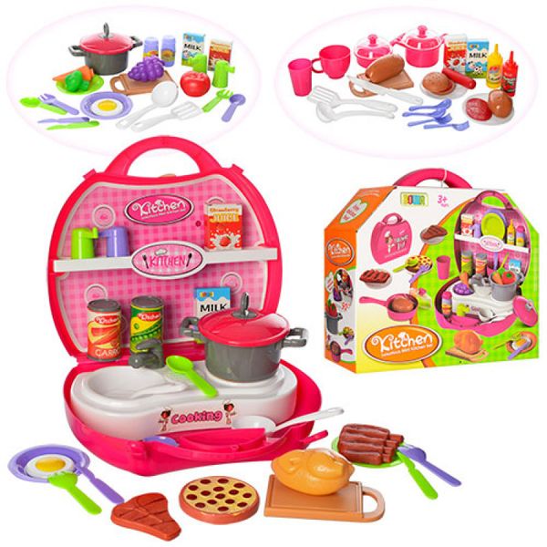 8336ABC - Дитяча кухня в кейсі, плита, посуд, продукти, 8336ABC
