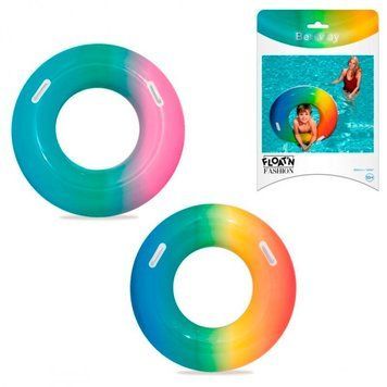 Intex 36126 - Оригинальный красивый&nbsp;надувной круг Радуга с ручками 2 шт, 91 см, bestway&nbsp;36126