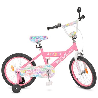 Y18131 - Детский двухколесный велосипед для девочки PROFI 18 дюймов, цвет розовый, Y18131 Butterfly