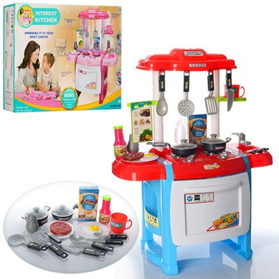 WD-B18 - Детская Кухня, посуда, плита, духовка, звук, свет, детский игровой набор кухня