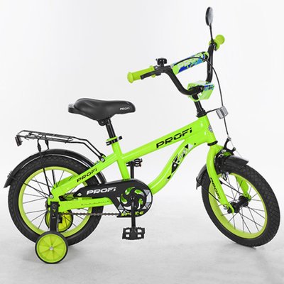 T14153 - Дитячий двоколісний велосипед для хлопчика PROFI 14 дюймів салатовий, T14153 Space