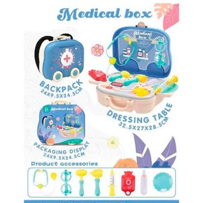 873 - Игровой набор доктора в кейсе со стетоскопом и другими медицинскими игрушками