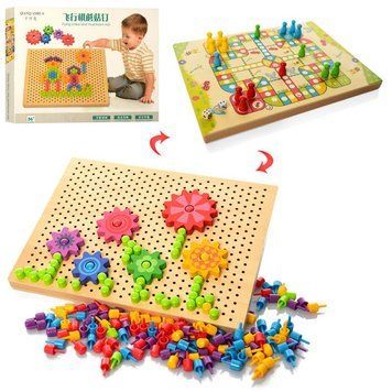 Limo Toy 1218 - Детская деревянная развивающая игра 2 в 1 - Мозаика и игра - ходилка, 1218