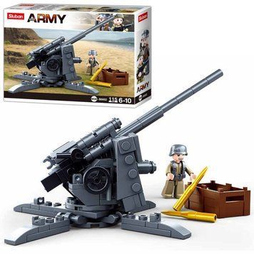 Sluban M38-B0852 - Конструктор Армия военный Зона сражений - пушка и фигурка, 115 деталей