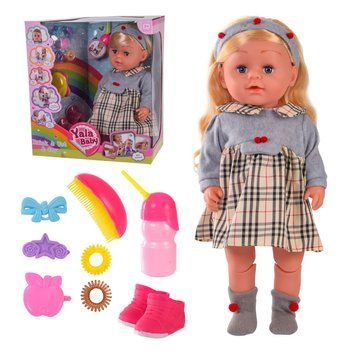 Limo Toy BLS008, BLS003 - Пупс Сестричка с&nbsp;аксессуарами,&nbsp;бутылочка, щетка, колени шарнирные, пьет - писяет