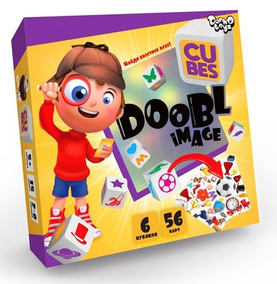 Danko Toys DBI-04-01 - Детская настольная игра на скорость и внимательность Дуплет "Doobl Image Cubes" средняя версия
