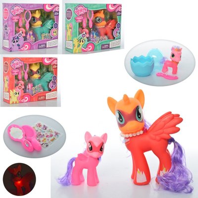 SM3904D - Игровой набор фигурка Литл Пони (my Little Pony) 3 шт - 19 см (музыка, всет), 10 см и 6 см, разные цвета, 3904