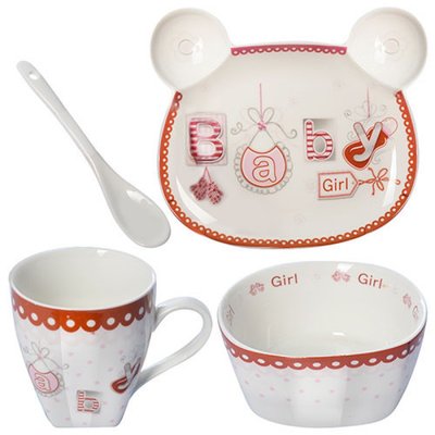 Набір дитячого керамічного посуду Baby Girl 2, B26693 957748222 фото товару