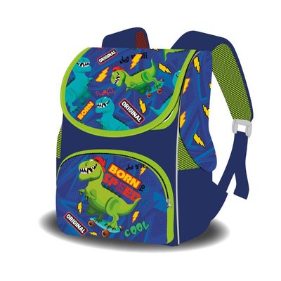 Space 988799 - Ранец (рюкзак) - короб ортопедический для мальчика - Динозавр, синий Space 988799