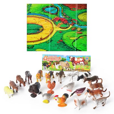 Игровой набор Ферма, домашние животные - фигурки 20 штук с домашними животными 0256 ferma