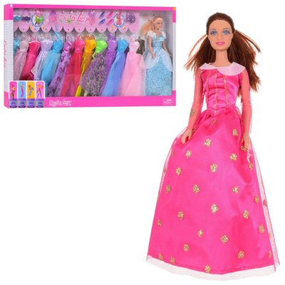 Лялька принцеса з нарядами сукнями, взуття та аксесуари 8362