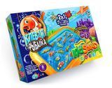 Danko Toys KRKS-01-01 - Набор Кинетический песок с песочницей Клевая Рыбалка, 3 цвета песка всего 1,2 кг, формочки, рыбки