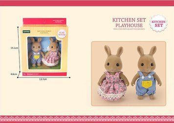 floks_03 - Фигурки животные флоксовые зайчики 2&nbsp;фигурки мальчик и девочка кролики.