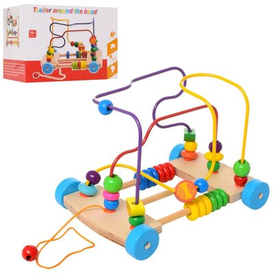 Limo Toy 1241 - Деревянная игра для малышей лабиринт на проволке, счет, каталка
