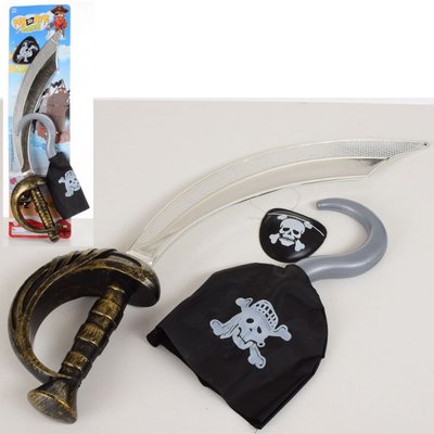 8899-6-7 - Детский игровой набор пирата с крюком, мечом, и наглазной повязкой, 8899-6-7