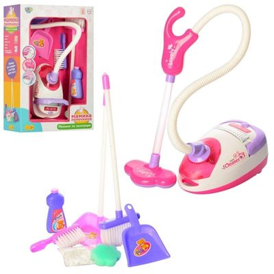 Детский Игровой набор для уборки с пылесосом Мамина помощница, игрушка пылесос, щетки A5999