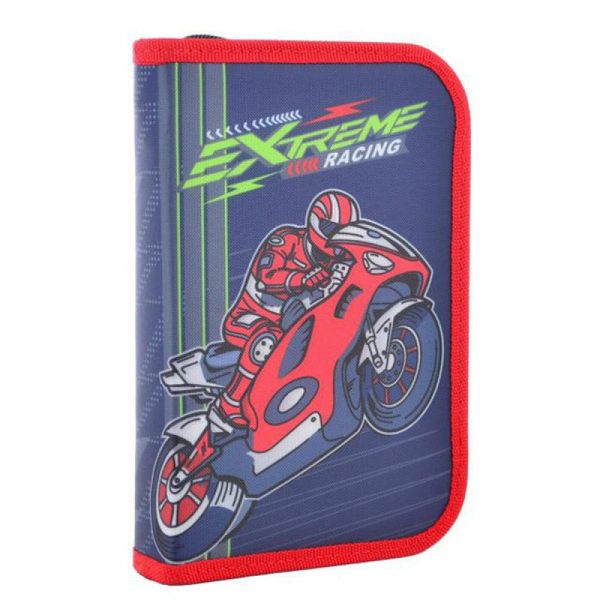 Пенал - книжка шкільний твердий одинарний з клапаном Мотоцикл Extreme racing, без наповнення, Smart 531738 729814614 фото товару