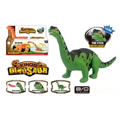 Іграшка динозавр Диплодок 30 см ходить, звукові та світлові ефекти TT351, Тварини динозавр TT351