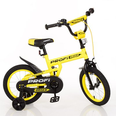 L12111 - Дитячий двоколісний велосипед PROFI 12 дюймів Driver (жовтий), L12111