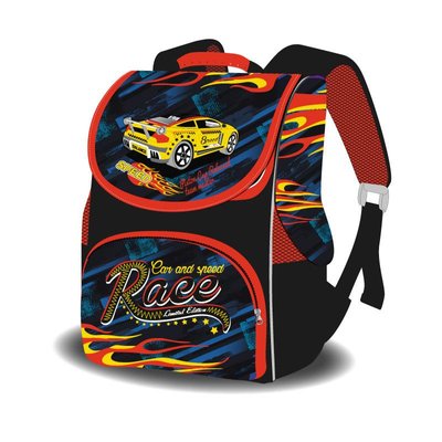 Space 988778 - Ранец (рюкзак) - короб ортопедический для мальчика - Машинка (пламя), размер Smile 988778
