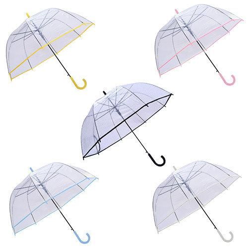 Зонт напівавтоматичний, тростина, прозорий, R25584 1025860846 фото товару