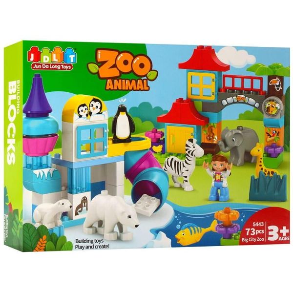5031 - Конструктор для малюків - зоопарк на 73 елементи, великі деталі для малюків від 18 місяців