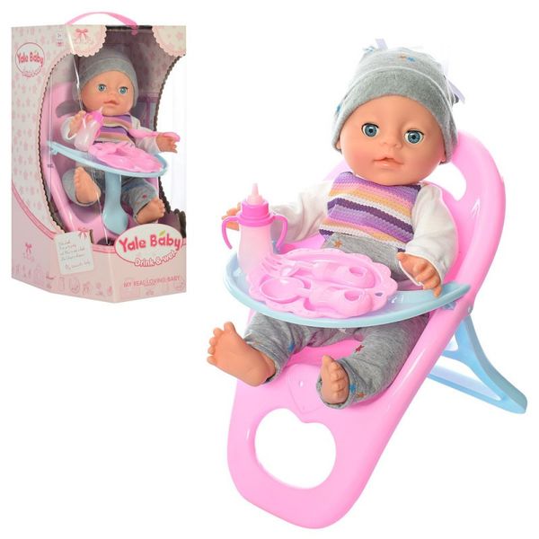 Limo Toy YL1721 - Лялька Пупс 34 см Бебі бьорн baby born з аксесуарами, стільчик для годування пупса, п'є - пісяє