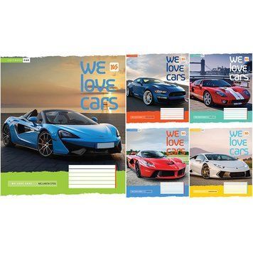 1 Вересня 762211 - Зошит шкільна, А5 на 60 аркушів, лінійка, We love cars, 762211