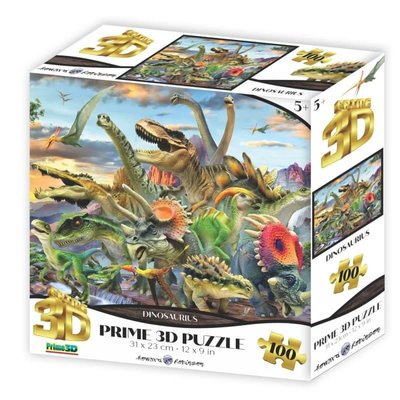 13741 - Пазли з 3D ефектом на 100 деталей - динозаври