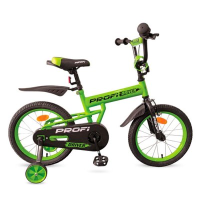 L12113 - Дитячий двоколісний велосипед PROFI 12 дюймів Driver (зелений), L12113