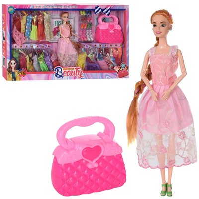YL65-3A - Кукла 28 см с нарядами и аксессуарами, платья и туфли для куклы, сумочка