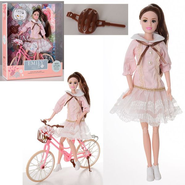 Країна іграшок QJ077 - Лялька на велосипеді Emily (емілі з велосипедом), лялька 30 см шарнірна, велосипед