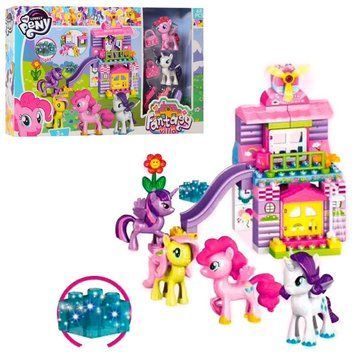8722 - Игровой набор - Конструктор Замок Домик Литл Пони (my Litlle Pony) свет, фигурки пони, мебель