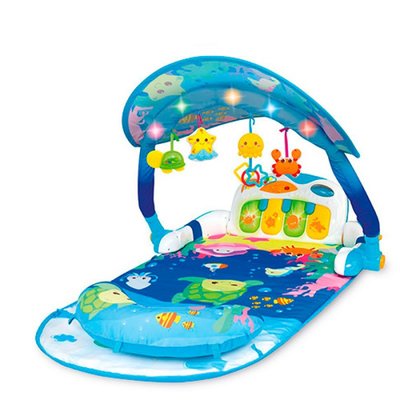 Розвиваючий килимок для немовляти, іграшки, піаніно (музика і світиться), WinFun 0860-NL