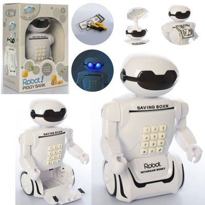 Іграшка скарбничка — сейф із кодовим замком у формі робота, дитячий робот сейф 1126965511 фото товару