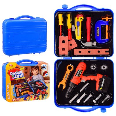 92807 - Детский набор инструментов в чемодане, дрель на батарейках, 92807