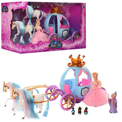 778397/201 б - Подарочный набор Золушка Кукла с каретой и лошадью 778397/201 в коробке 49-20-26 см
