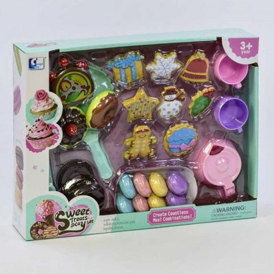 DG 500-3 - Детские игрушечные продукты - набор сладостей, печенье, сладости, посуда, DG 500-3