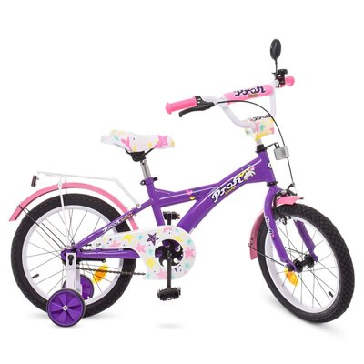 T1863 - Детский двухколесный велосипед для девочки PROFI 18 дюймов, цвет розовый с фиолетовым, T1863 Original girl