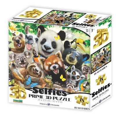 13746 - Пазли з ефектом 3D на 48 деталей (дикі тварини - панда, лінивець, коала)