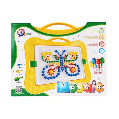 Игра Мозаика пластиковая 300 элементов, разные диаметры фишек, 2100