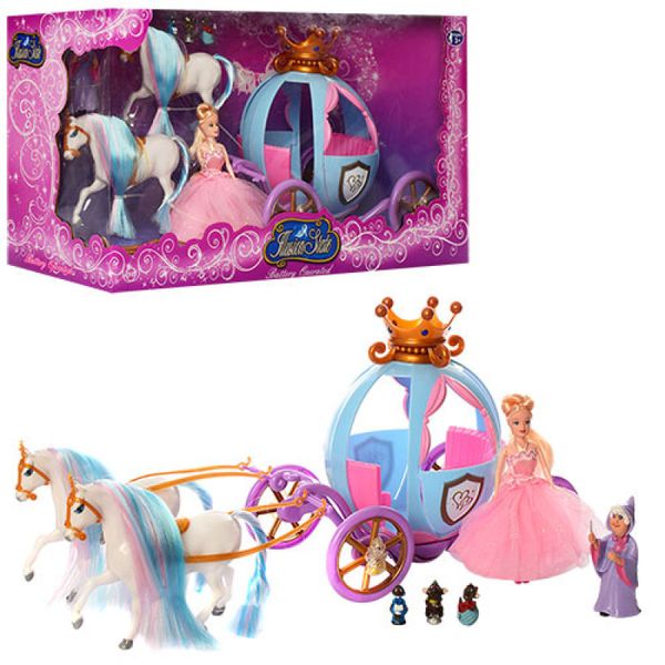 Подарочный набор Золушка Кукла с каретой и лошадью 778397/201 в коробке 49-20-26 см 620101196 фото товара